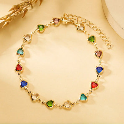 COLORFUL HEART BRACELET (ADJUSTABLE)