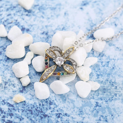 Zirconia Petal Cross Necklace