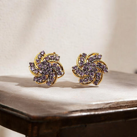 Handmade | 22K Gold Plated Earrings | Diamond Cut Zircon Judao | ZJ312