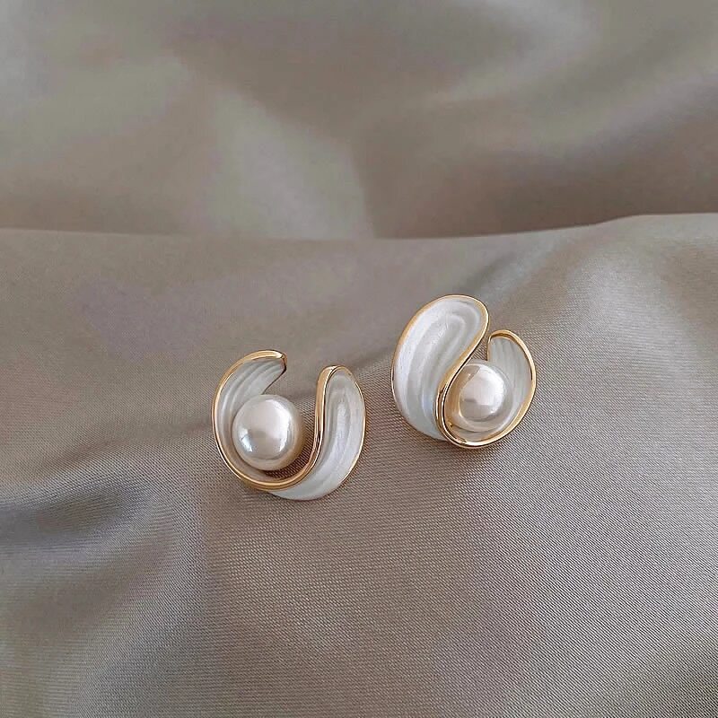 Luxury White Opal Earrings with Pearls in Gold (BUY 1 GET 1 FREE)