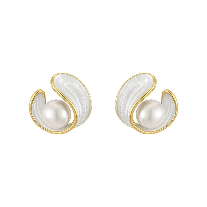 Luxury White Opal Earrings with Pearls in Gold (BUY 1 GET 1 FREE)