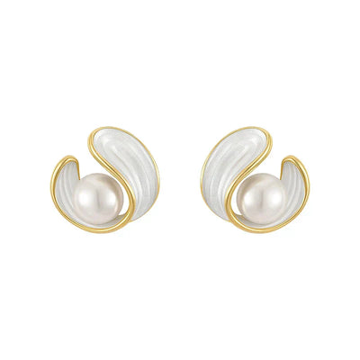 Luxury White Opal Earrings with Pearls in Gold (BUY 1 GET 1 FREE)
