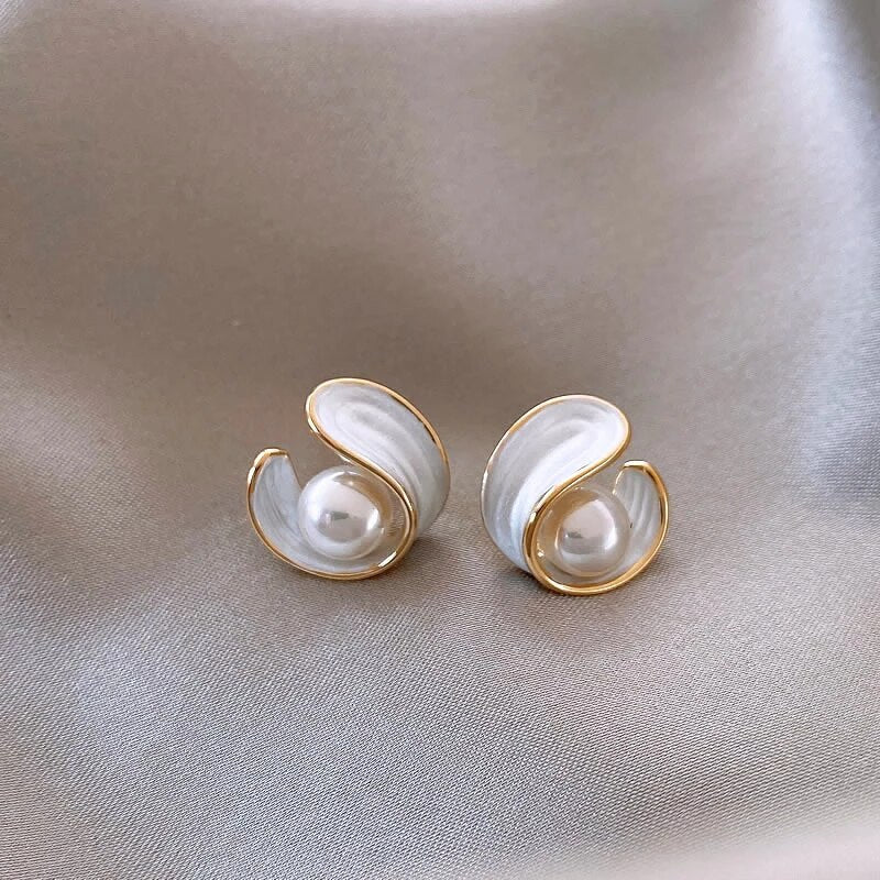 Luxury White Opal Earrings with Pearls in Gold (BUY 1 GET 1 FREE)