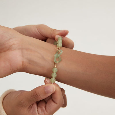 HEART JADE BRACELET (ADJUSTABLE)