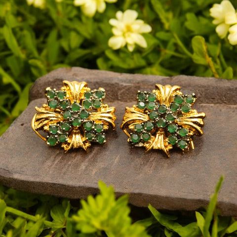 Handmade | 22K Gold Plated Earrings | Diamond Cut Zircon Judao | ZJ317