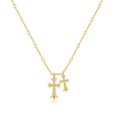 Vivori Double Cross Necklace