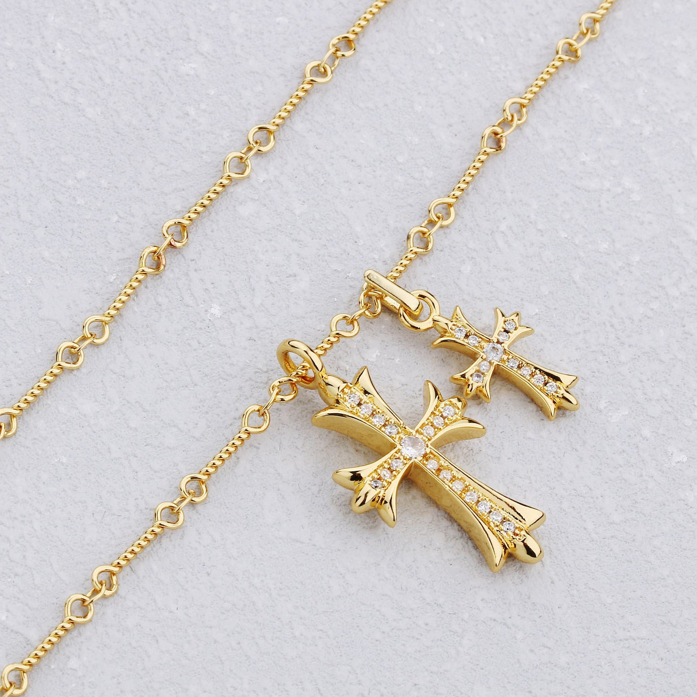Vivori Double Cross Necklace