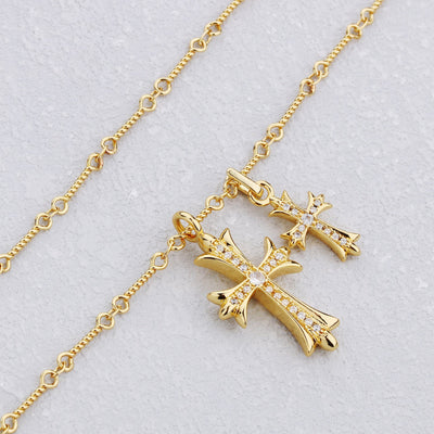 Vivori Double Cross Necklace