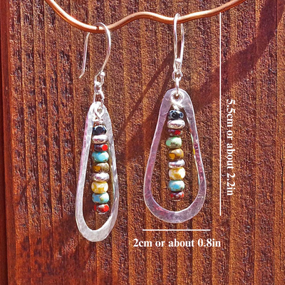 RETRO BOHO BEAD EARRINGS (PAIR)