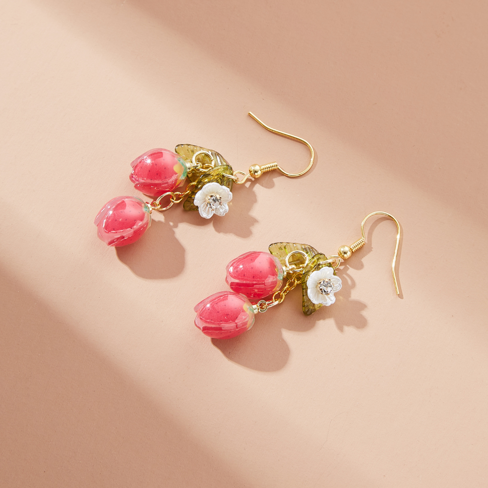 STRAWBERRY CHARM EARRINGS (PAIR)