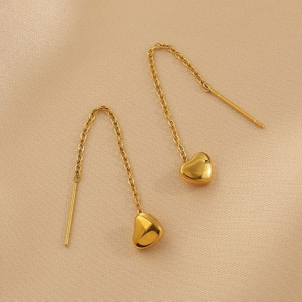 HEART TASSEL EARRINGS (PAIR)
