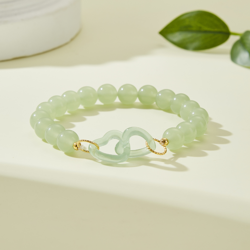 HEART JADE BRACELET (ADJUSTABLE)
