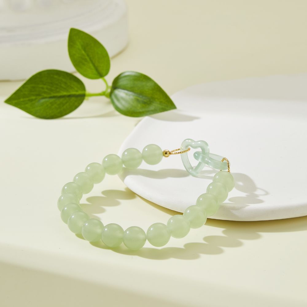 HEART JADE BRACELET (ADJUSTABLE)