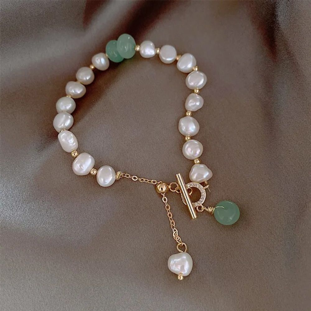 PEARL AVENTURINE BRACELET (ADJUSTABLE)