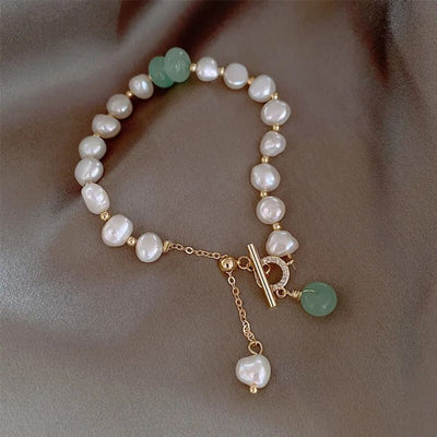 PEARL AVENTURINE BRACELET (ADJUSTABLE)