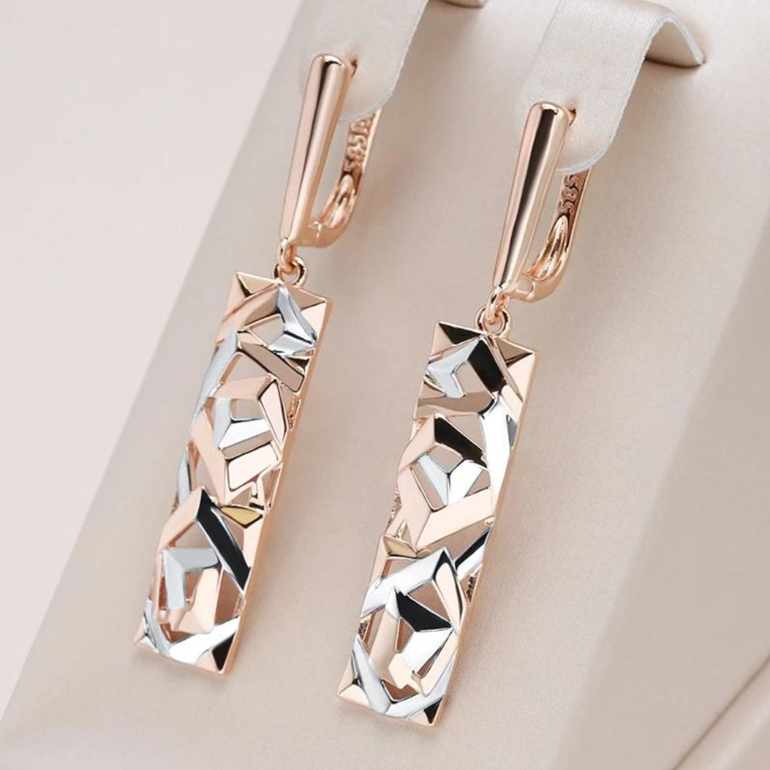 Elegant Rectangular Gold and Silver Earrings (BUY 1 GET 1 FREE)