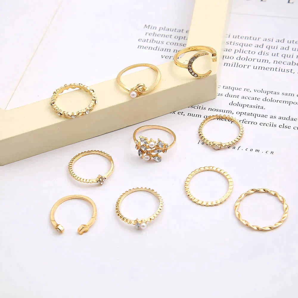 10 Pack of Bohemian Silver and Gold Plated Rings (BUY 1 GET 1 FREE)