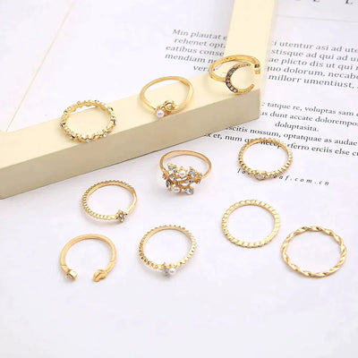 10 Pack of Bohemian Silver and Gold Plated Rings (BUY 1 GET 1 FREE)