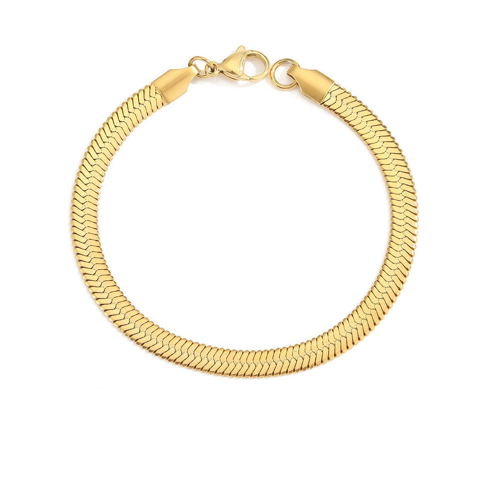 Stella Herringbone Chain Bracelet