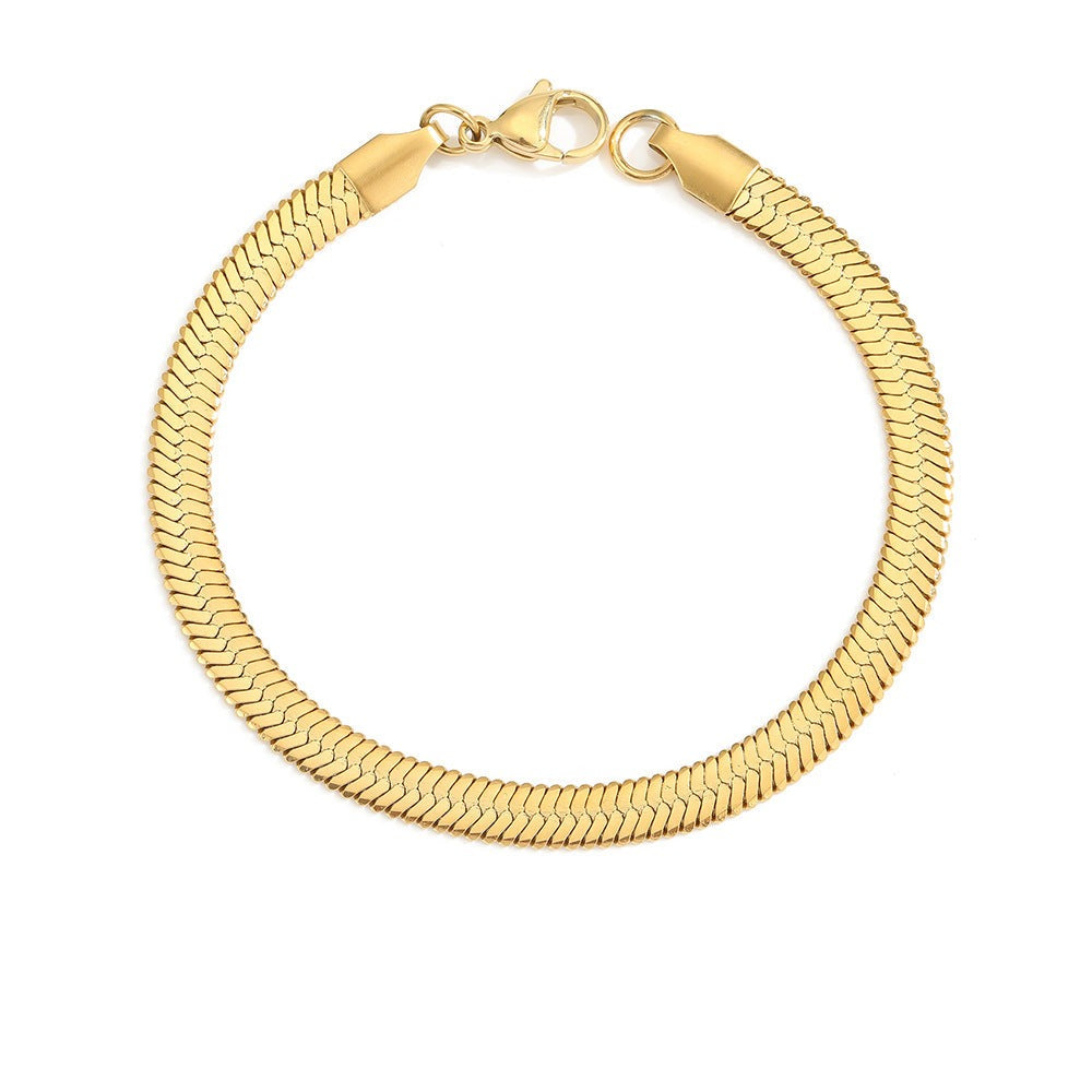 Stella Herringbone Chain Bracelet
