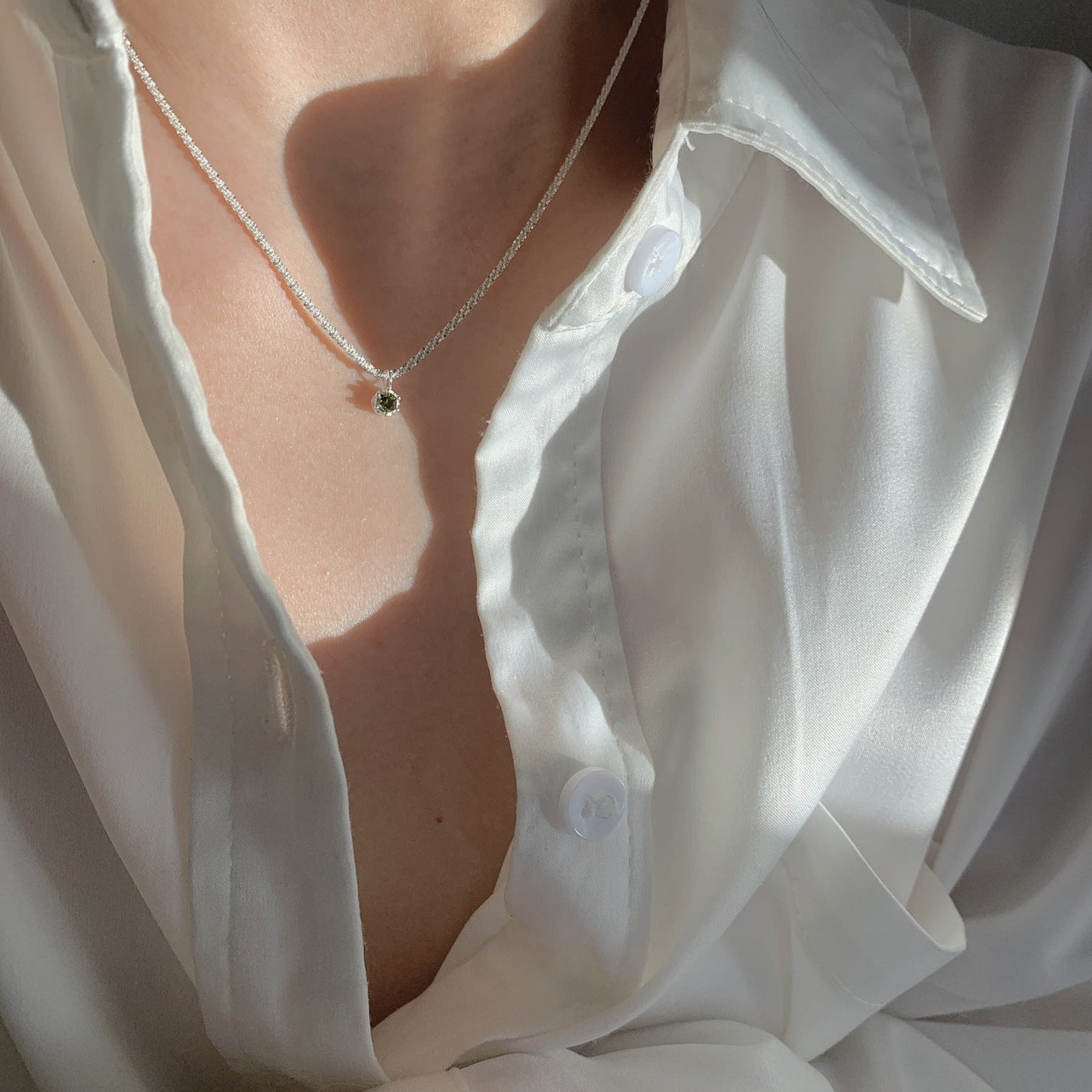 Viridia Silver Emerald Pendant