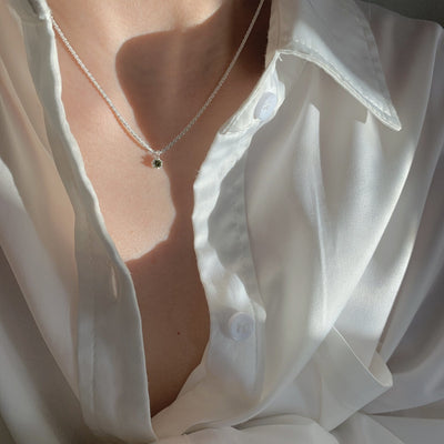 Viridia Silver Emerald Pendant