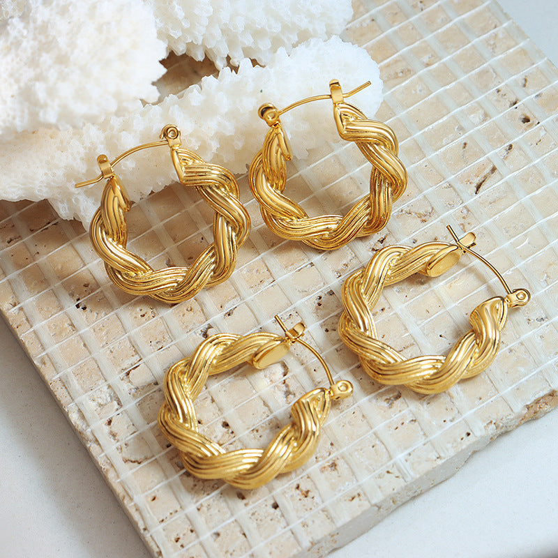 Zarra Golden Twist Earrings