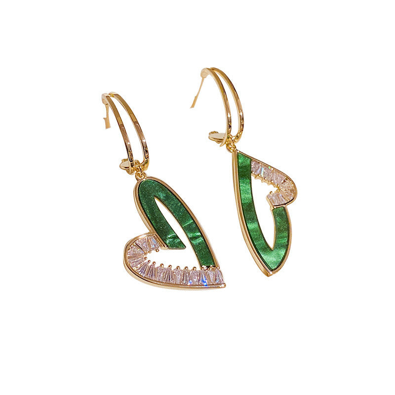Viridian Heart Earrings