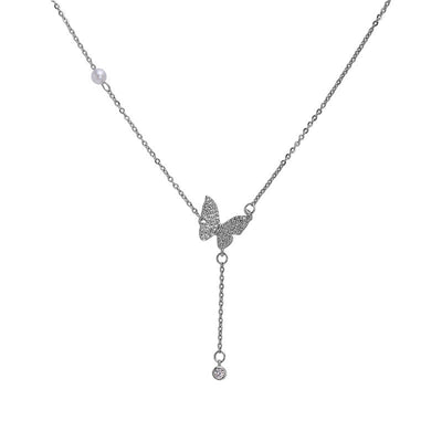 Alicia Butterfly Pearl Necklace
