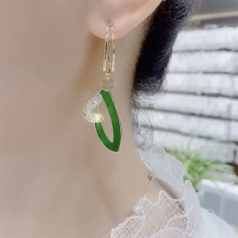 Viridian Heart Earrings