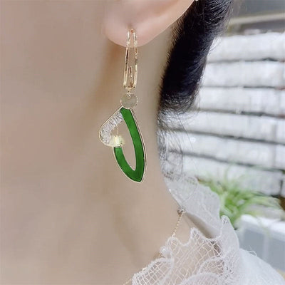 Viridian Heart Earrings