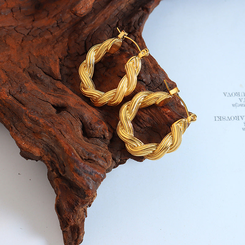 Zarra Golden Twist Earrings