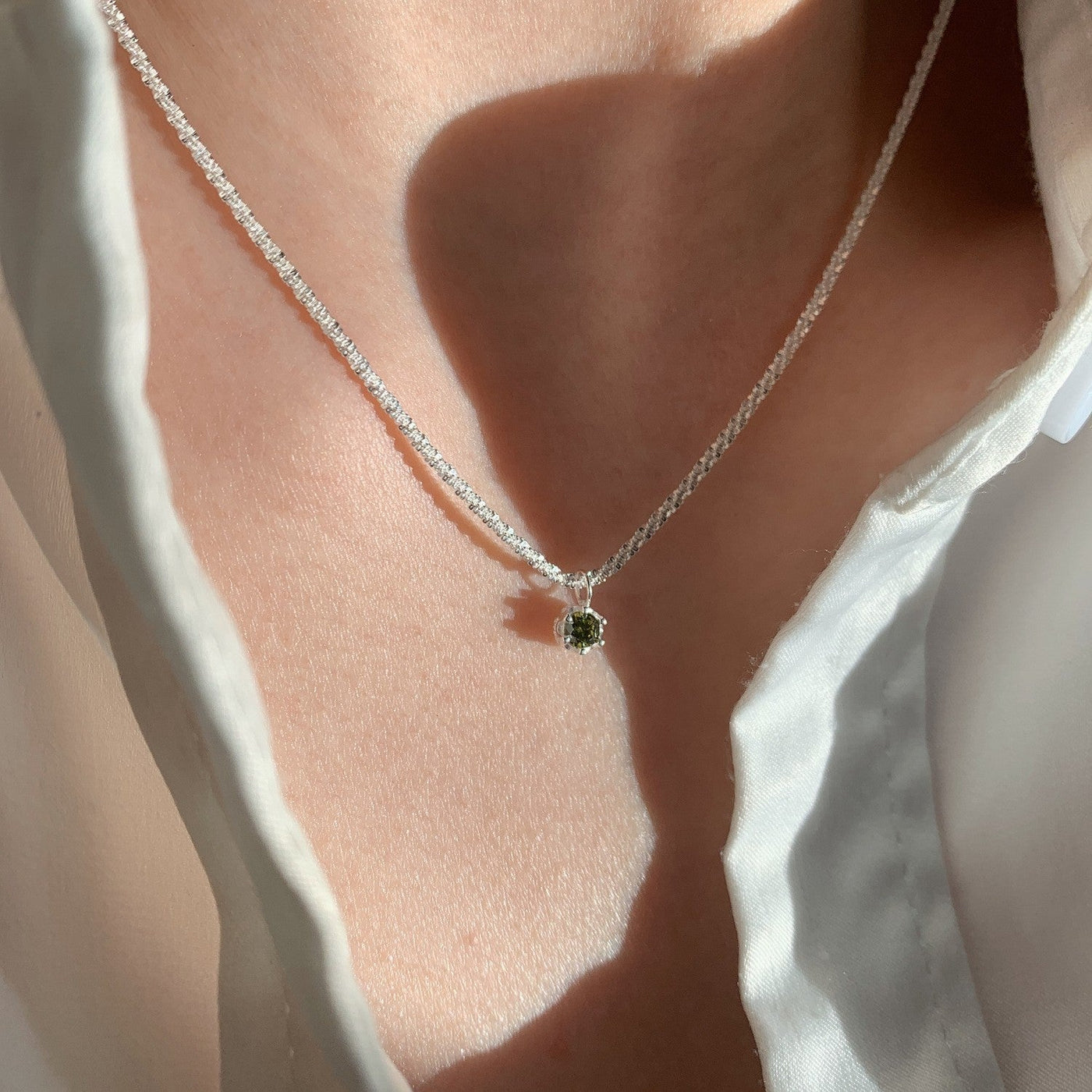 Viridia Silver Emerald Pendant