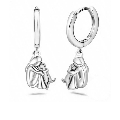 Wynter - Hug pendant with matching earrings | Silver and Gold