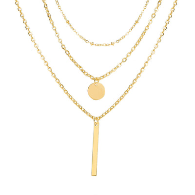 Vintage Geo Layered Chain & Pendant Necklace