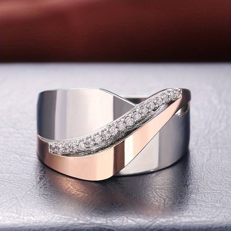 Vintage Rose Gold & Silver Zirconia Ring (BUY 1 GET 1 FREE)