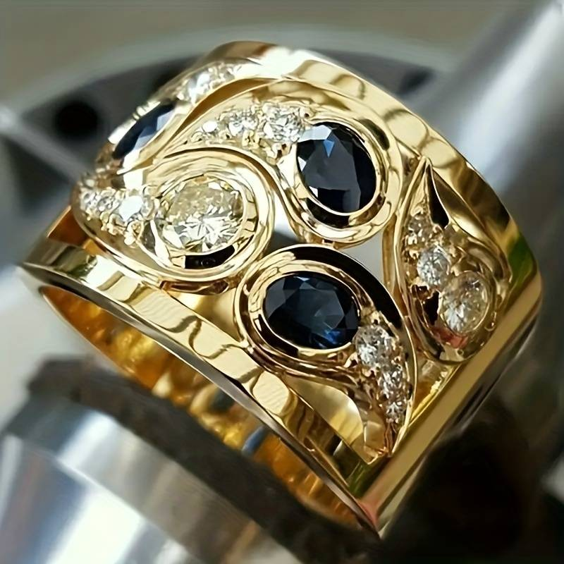 Vintage Golden Inlaid Zirconia Ring (BUY 1 GET 1 FREE)