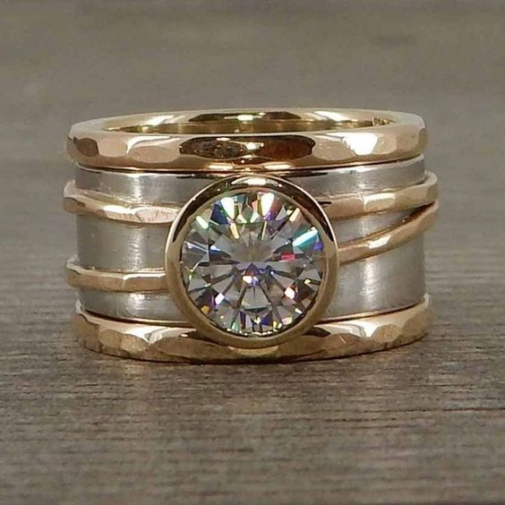 Vintage Inlaid Glass Golden & Silver Ring (BUY 1 GET 1 FREE)