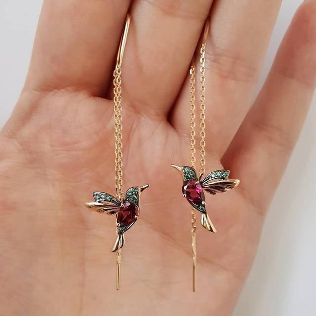 Hummingbird Enamel and Zirconia Earrings (BUY 1 GET 1 FREE)