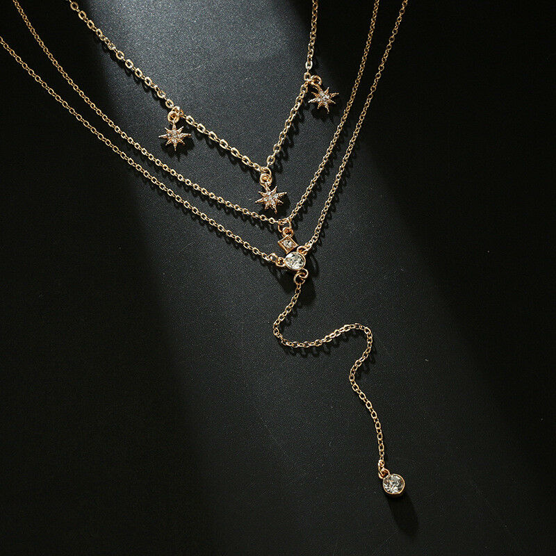 CRYSTAL STAR LAYERED NECKLACE